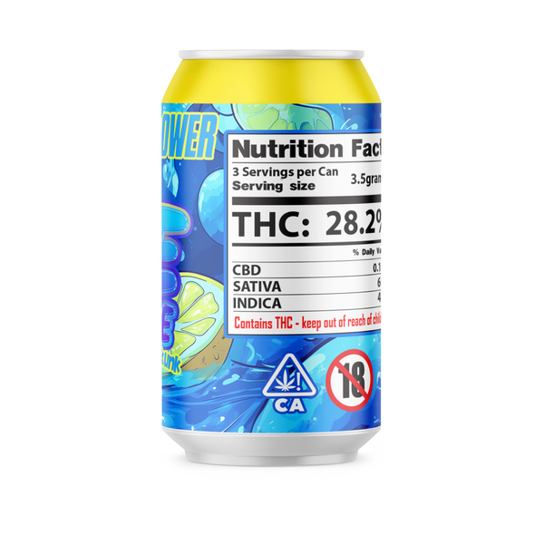 Blue Lemonade Plastic Soda Cans