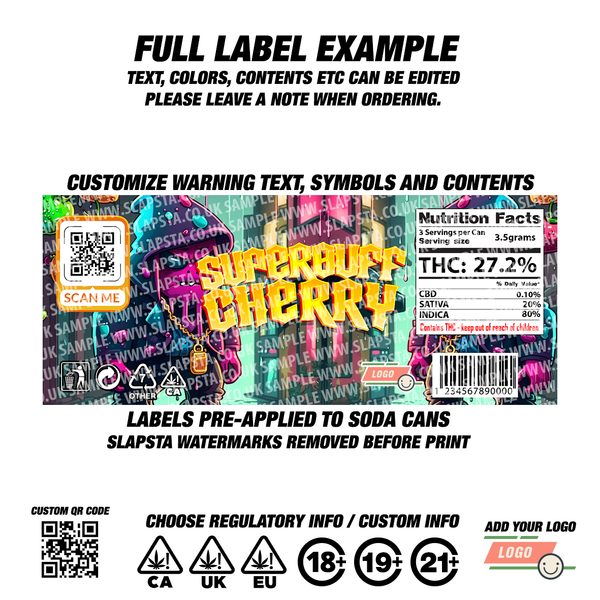 Superbuff Cherries Plastic Soda Cans