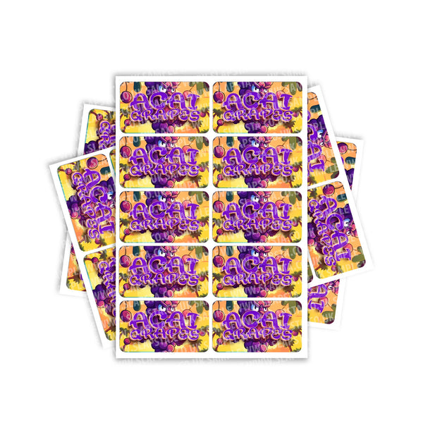 Acai Grapes Rectangle / Pre - Roll Labels - SLAPSTA