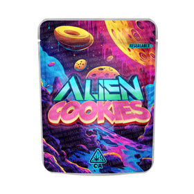 Alien Cookies Mylar Pouches Pre-Labeled