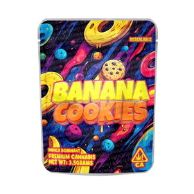 Banana Cookies Mylar Pouches Pre-Labeled