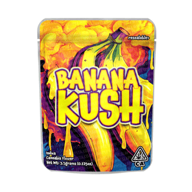 Banana Kush Mylar Pouches Pre-Labeled