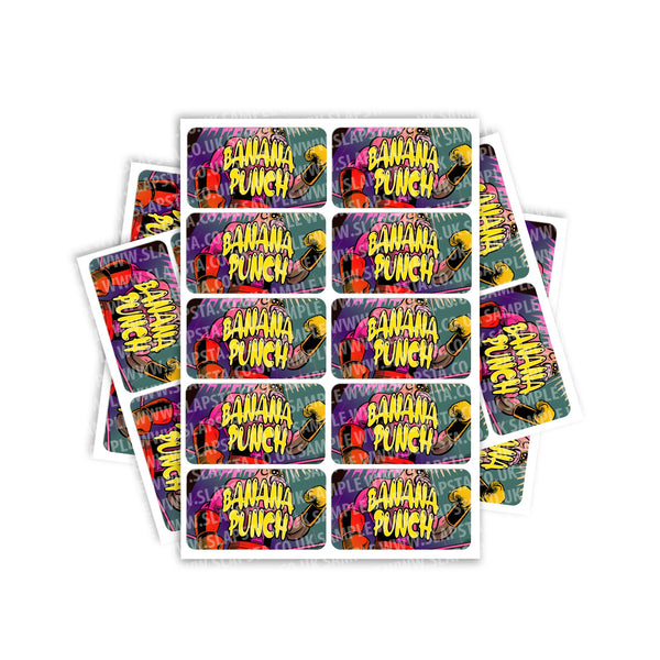 Banana Punch Rectangle / Pre - Roll Labels - SLAPSTA