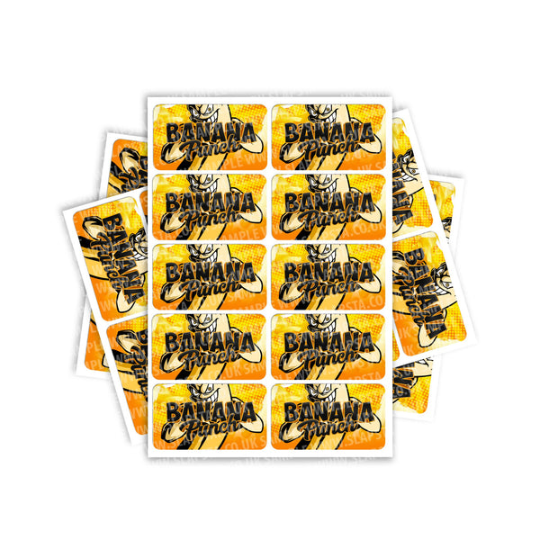 Banana Punch Rectangle / Pre - Roll Labels - SLAPSTA