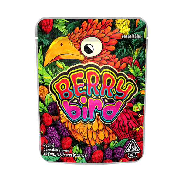 Berry Bird Mylar Pouches Pre - Labeled - SLAPSTA