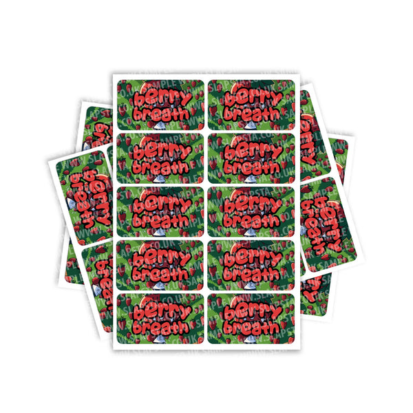 Berry Breath Rectangle / Pre - Roll Labels - SLAPSTA