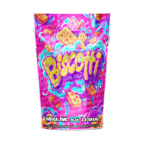 Biscotti Mylar Pouches Pre - Labeled - SLAPSTA