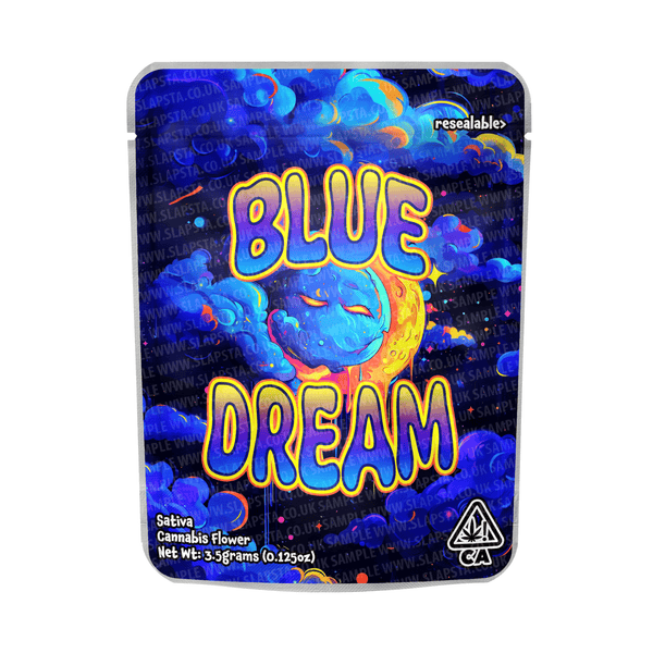 Blue Dream Mylar Pouches Pre - Labeled - SLAPSTA