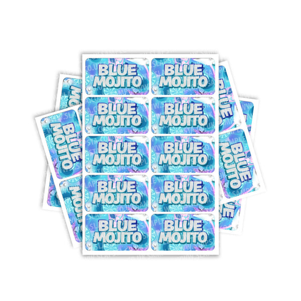 Blue Mojito Rectangle / Pre - Roll Labels - SLAPSTA