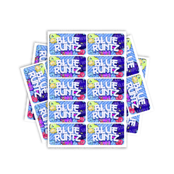 Blue Runtz Rectangle / Pre - Roll Labels - SLAPSTA