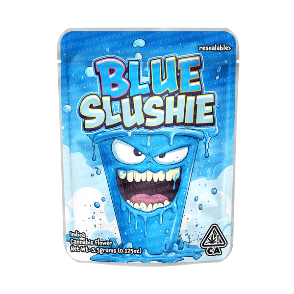 Blue Slushie Mylar Pouches Pre - Labeled - SLAPSTA
