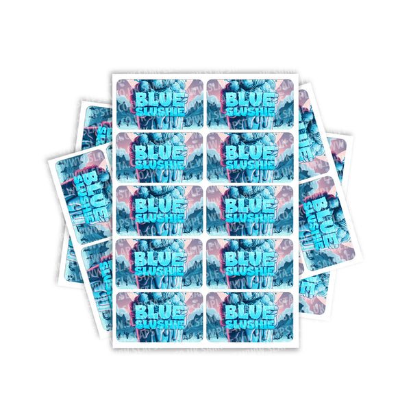 Blue Slushie Rectangle / Pre - Roll Labels - SLAPSTA