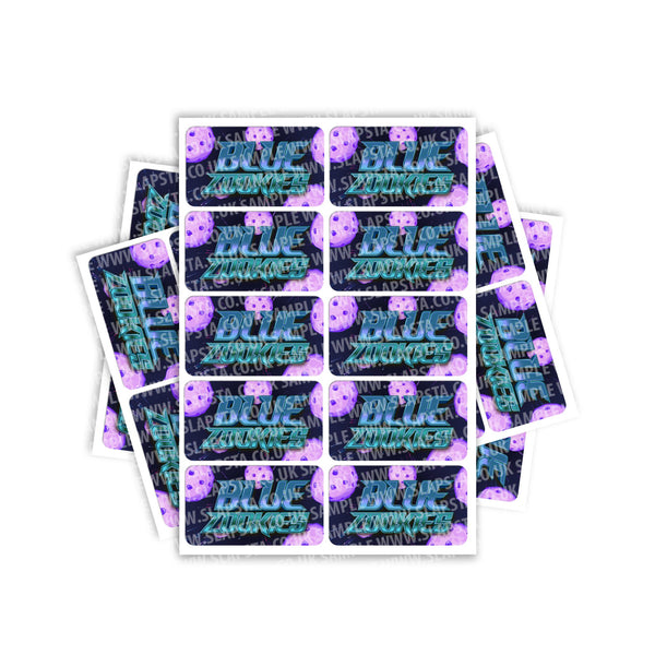 Blue Zookies Rectangle / Pre - Roll Labels - SLAPSTA