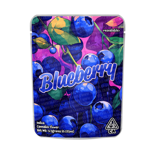 Blueberry Mylar Pouches Pre - Labeled - SLAPSTA