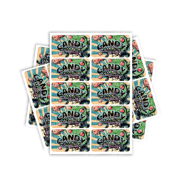 Candy Smackz Rectangle / Pre - Roll Label - SLAPSTA