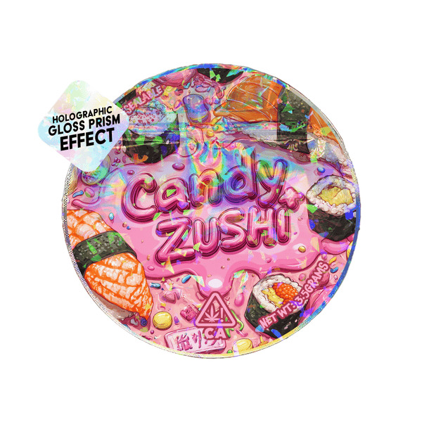 Candy Zushi Circle Holo Mylar Sticker Packs - SLAPSTA