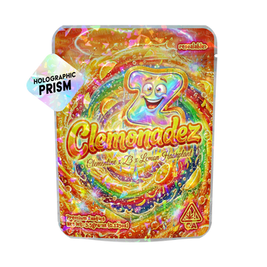 ClemonadeZ Mylar Sticker Packs - Mylar Strain Bags3.5g (1/8oz)