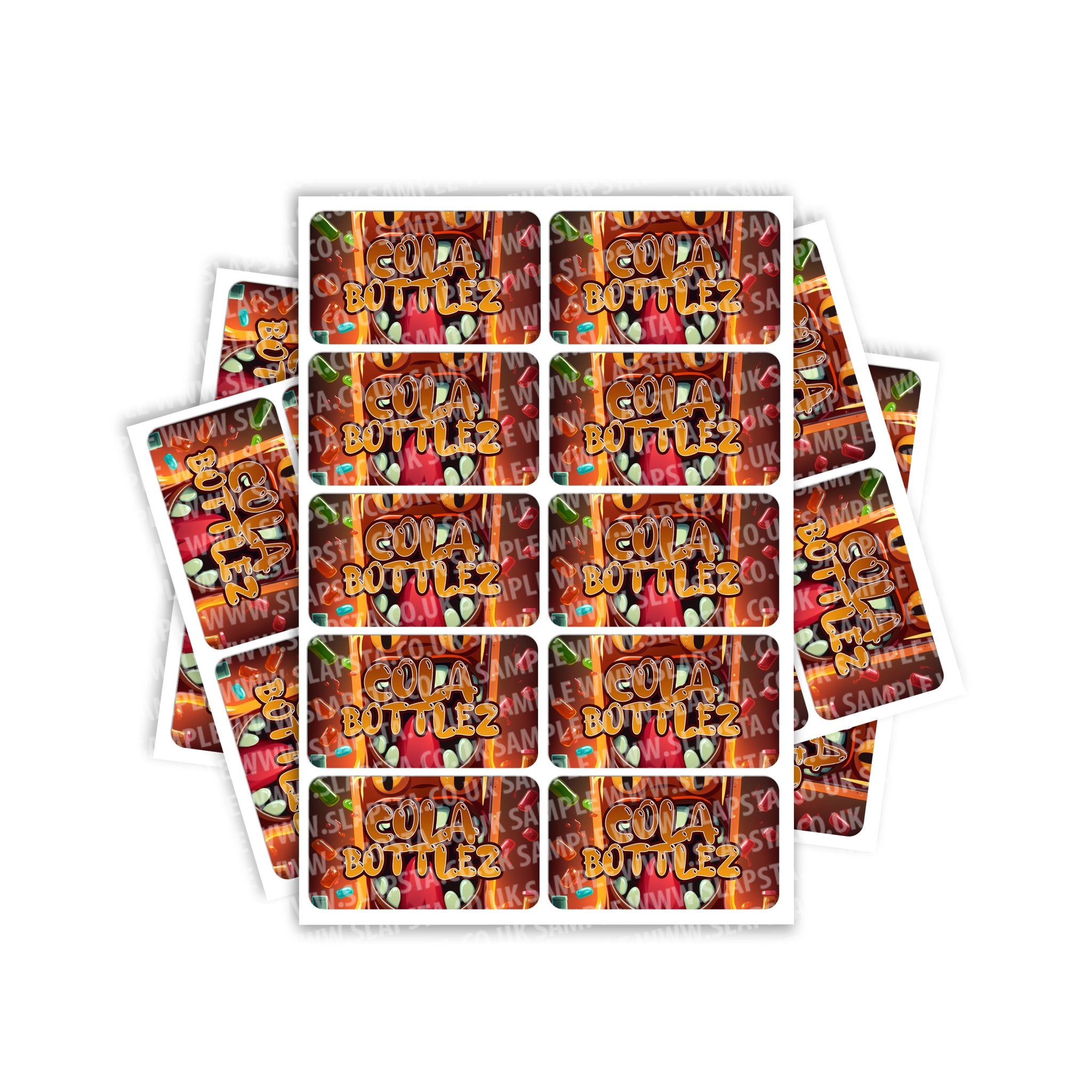 Rust Cola Label SLAPSTA - Cola Bottles Rectangle / Pre-Roll Labels