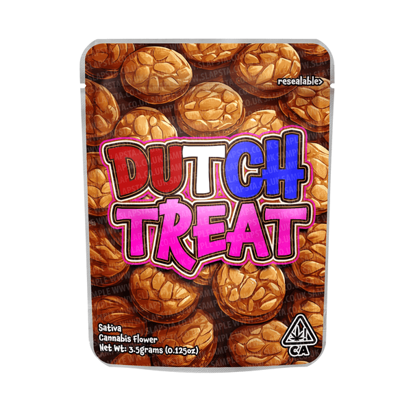 Dutch Treat Mylar Pouches Pre-Labeled - 3.5g (1/8oz) / No / 16pcs