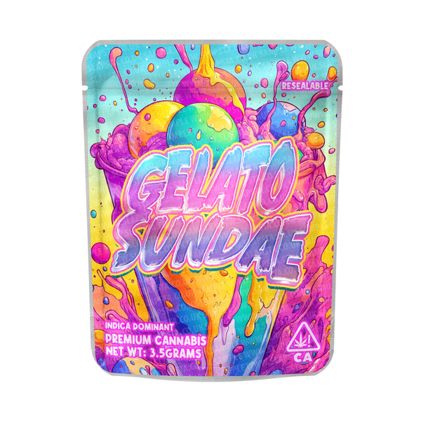 Gelato Sundae Mylar Pouches Pre - Labeled - SLAPSTA