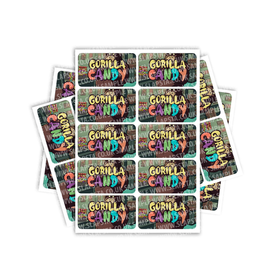 SLAPSTA - Gorilla Candy Rectangle / Pre-Roll Labels