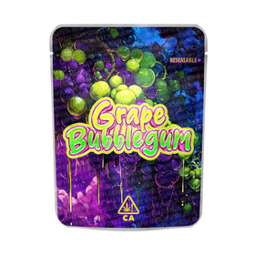 Grape Bubblegum Mylar Pouches Pre-Labeled