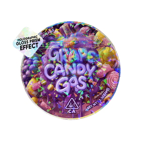 Grape Candy Gas Circle Holo Mylar Sticker Packs