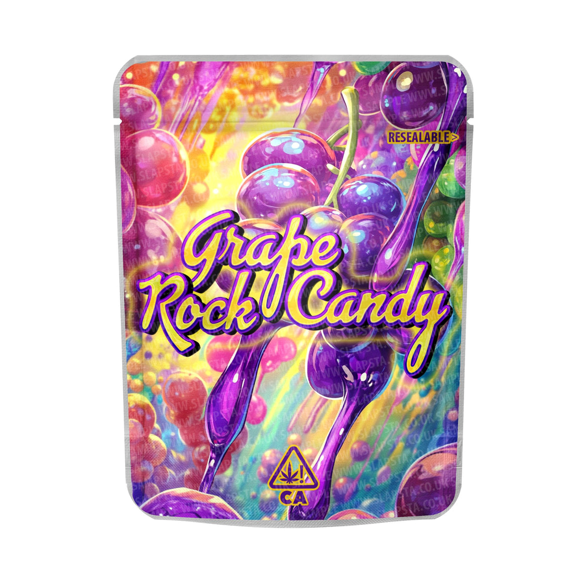 SLAPSTA - Grape Rock Candy Mylar Pouches Pre-Labeled