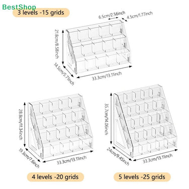 ☆High-Transparency Acrylic Makeup Organizer – 5-Layer Storage Rack for Lipsticks & Beauty Products - Three Layer
