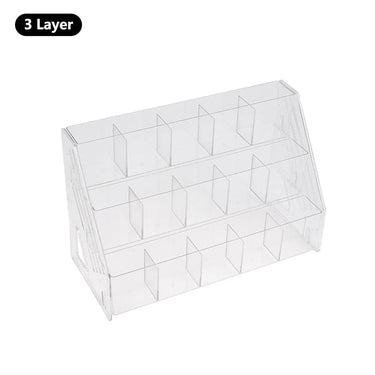 ☆High-Transparency Acrylic Makeup Organizer – 5-Layer Storage Rack for Lipsticks & Beauty Products - Three Layer