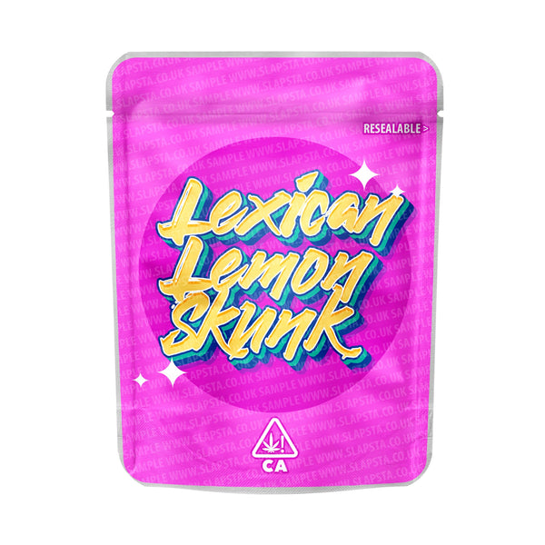 Lexican Lemon Skunk Mylar Pouches Pre - Labeled - SLAPSTA