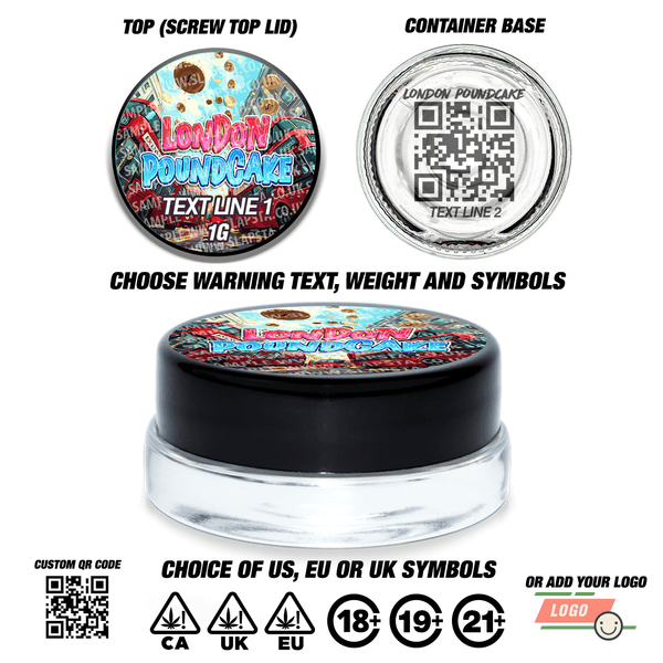 London Pound Cake 7ml Glass Concentrate Jars - SLAPSTA