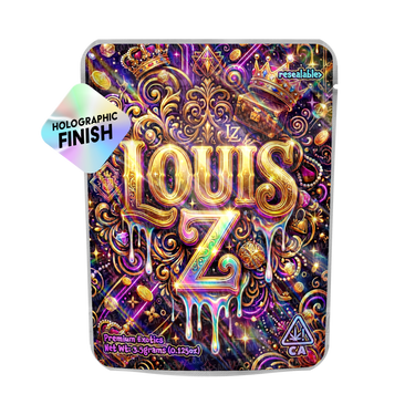 Louis Z Mylar Sticker Packs - Mylar Strain Bags3.5g (1/8oz)