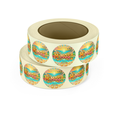 Mimosa Circular Stickers - 2.5cm