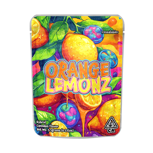 Orange Lemonz Mylar Pouches Pre-Labeled - 3.5g (1/8oz) / No / 16pcs