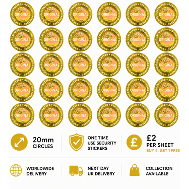 Original 20mm Circle Holograms - Gold