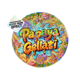 Papaya Gellati Circle Holo Mylar Sticker Packs