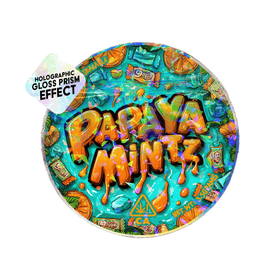 Papaya Mintz Circle Holo Mylar Sticker Packs