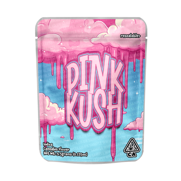 Pink Kush Mylar Pouches Pre-Labeled - 3.5g (1/8oz) / No / 16pcs