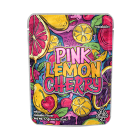 Pink Lemon Cherry Mylar Pouches Pre-Labeled