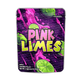 Pink Limes Mylar Pouches Pre-Labeled