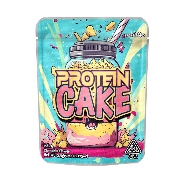 Protein Cake Mylar Pouches Pre-Labeled - 3.5g (1/8oz) / No / 16pcs