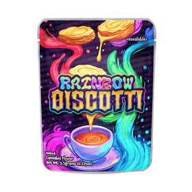 Rainbow Biscotti Mylar Pouches Pre-Labeled