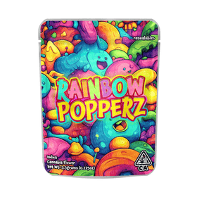 Rainbow Popperz Mylar Pouches Pre-Labeled