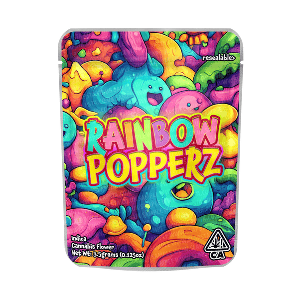 Rainbow Popperz Mylar Pouches Pre-Labeled - 3.5g (1/8oz) / No / 16pcs