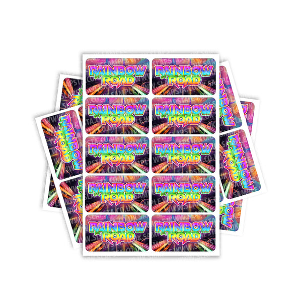 Rainbow Road Rectangle / Pre - Roll Labels - SLAPSTA