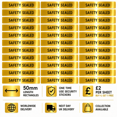 Safety Seal Security Holograms - Gold