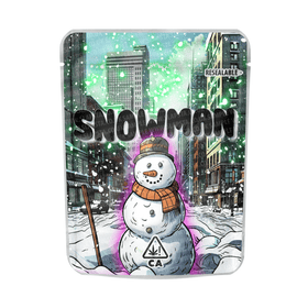 Snowman Mylar Pouches Pre-Labeled