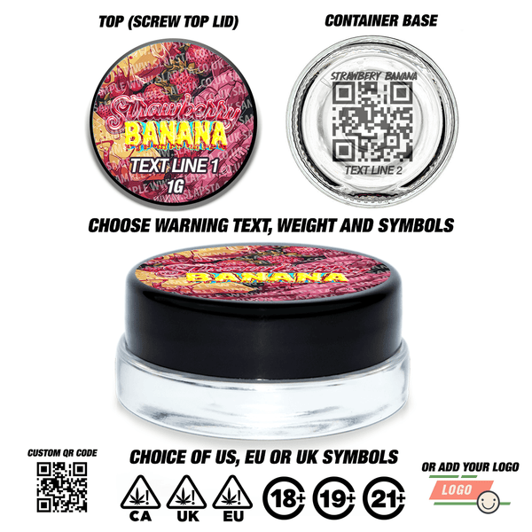 Strawberry Banana 7ml Glass Concentrate Jars - SLAPSTA