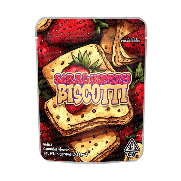 Strawberry Biscotti Mylar Pouches Pre - Labeled - SLAPSTA